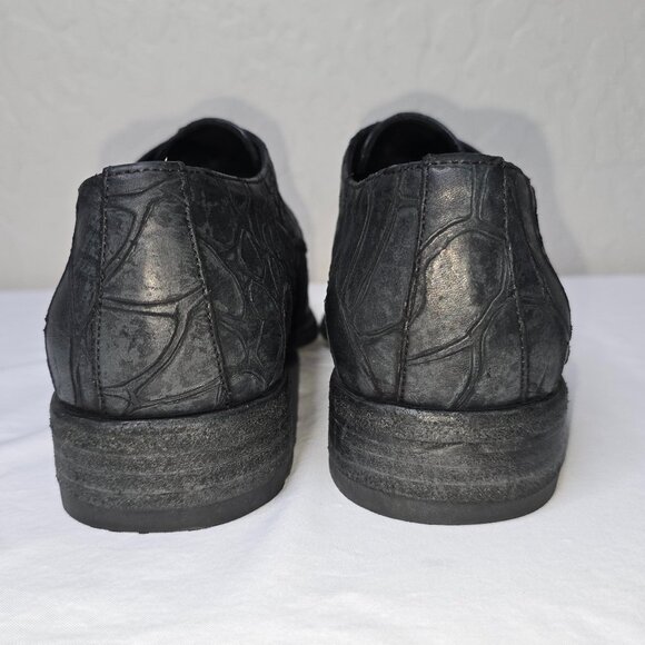 Jean Baptiste Rautureau Grey Leather Croco Alligator Print Oxfords Men's 10 / 43 - Picture 7 of 9